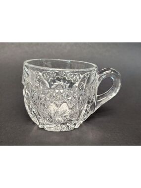 Vintage Fenton Punch cup coin dot Clear Glass Set Of 7 Rare No Chips Or Cracks